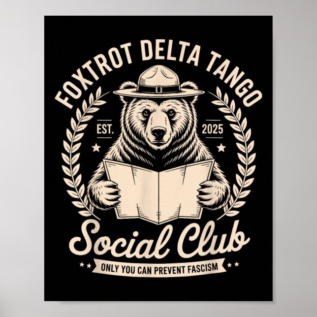Endast Klubben Foxtrot Delta Tango Social kan beva Poster (Framsidan)