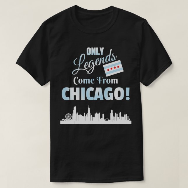 Endast Kom från Chicago Skyline och T Shirt (Design framsida)