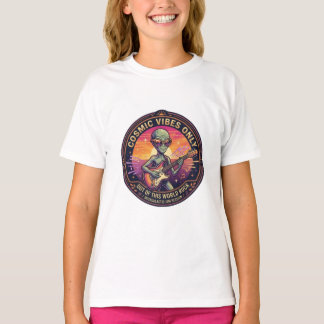 Endast kosmiska vibrationer | Rolig Alien Rockstjä T Shirt
