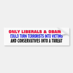 ENDAST LIBERAL PERSON & OBAMA KUNDE VÄNDA BILDEKAL