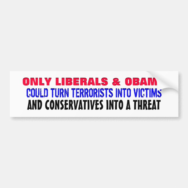 ENDAST LIBERAL PERSON & OBAMA KUNDE VÄNDA BILDEKAL (Framsidan)