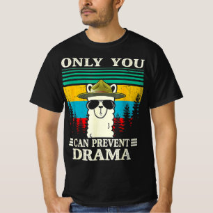 Endast Llama Camping kan förhindra Drama Vintage C T Shirt
