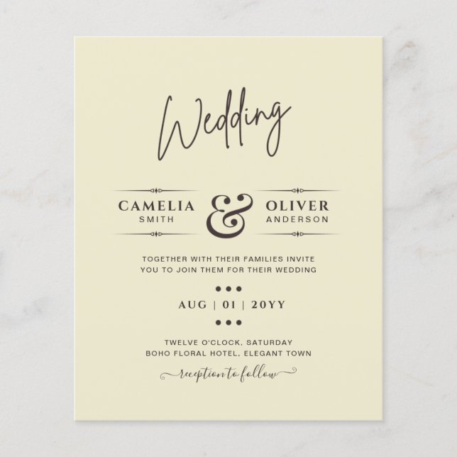 Endast Monokrom Färg-typografi för budget (Framsida)