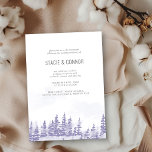 Endast mottagning av Winter Forest Lavender Grått- Inbjudningar<br><div class="desc">Vinterbröllopsinbjudan med enbart scenisk vattenfärgsdesign i lavender- och grått-nyanser. I snö finns ett romantiskt skogslandskap i bergstrakterna med gräs träd,  droppar och en ljussken snö. Hela texten är redigerbar,  inklusive "gå med oss i bergen". Om du vill matcha produkter kan du bläddra i min Winter Forest-samling.</div>