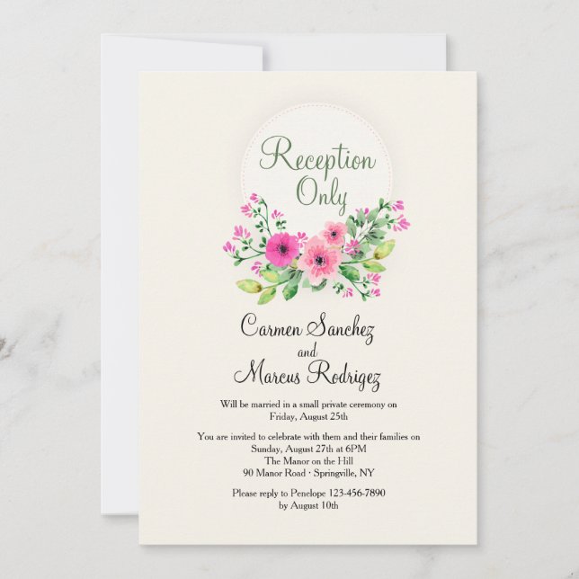 Endast mottagningsinbjudan inbjudningar (Framsida)