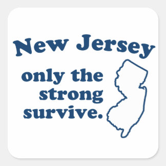 Endast new jersey Överlever starkt Fyrkantigt Klistermärke