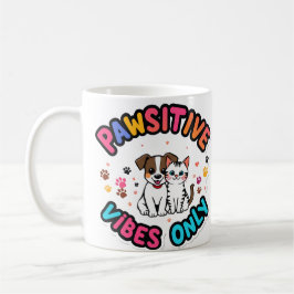 Endast pawsitiva vibes kaffemugg