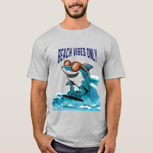 Endast persiko Vibes - Coola Shark med solglasögon T Shirt