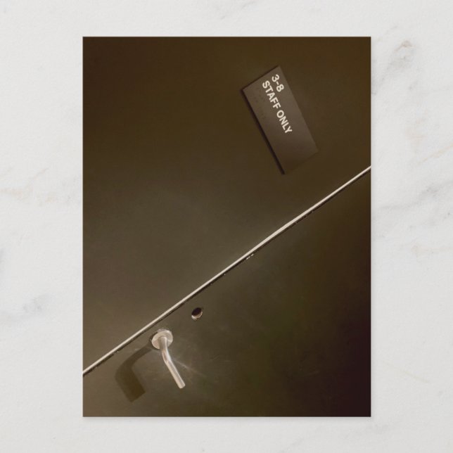 Endast personal, tillträde till helvetet, modern k vykort (Framsida)