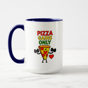 Endast Pizza Gains - humoristiskt lustigt Mugg