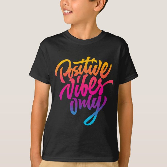 Endast positiva bilder, inspirationcitattecken bil t shirt (Framsida)