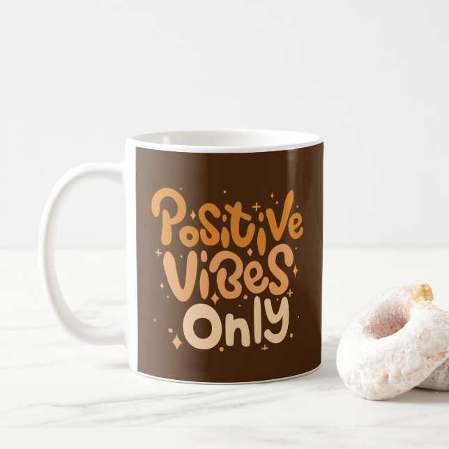 Endast positiva vibes kaffemugg (Med munk)