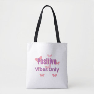 Endast Positiva Vibrationer Minimalistisk Motive Tygkasse