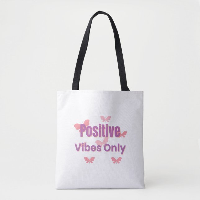Endast Positiva Vibrationer | Minimalistisk Motive Tygkasse (Framsida)
