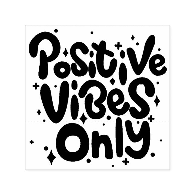 Endast Positiva Vibrationer Självfärgande Stämpel (Design)
