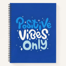 Endast Positiva Vibrationer Spiral Anteckningsbok