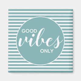 Endast Positiva Vibrationer Teal & Vit Typografi C Magnet