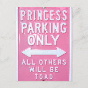 Endast prinsessans parkering vykort