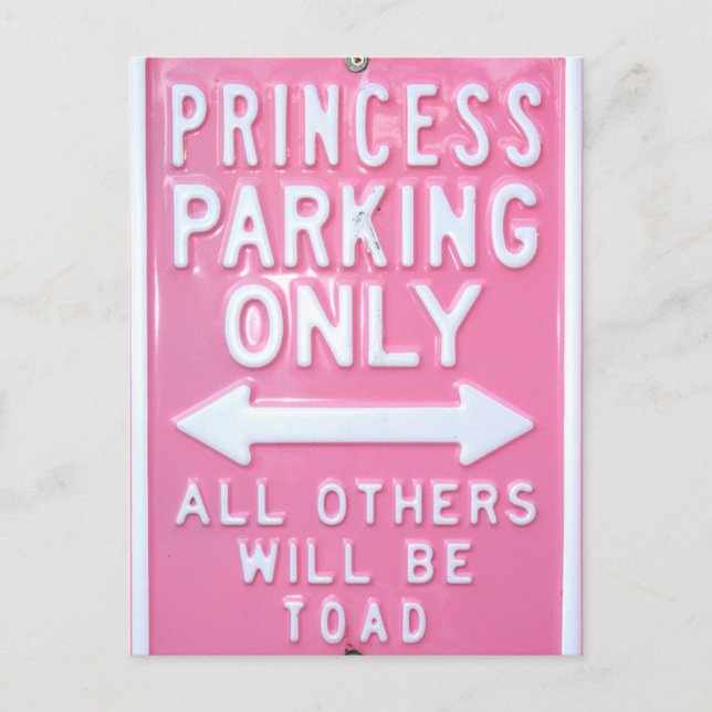 Endast prinsessans parkering vykort (Framsida)