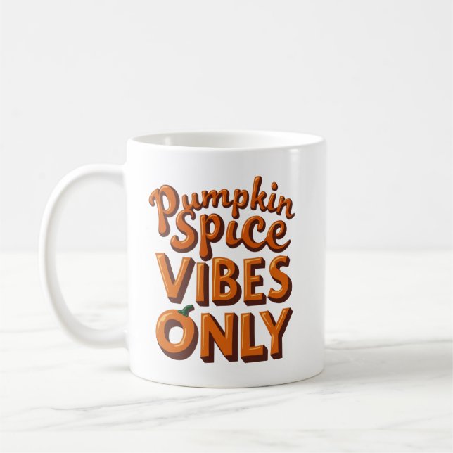 Endast Pumpkin Spice Vibes - Retro 70s Groovy Kaffemugg (Vänster)