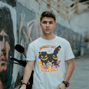 Endast Retro Vintage Spooky Cat Vibes T Shirt