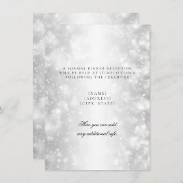 Endast Silver Shimmer Lights Bröllopsmottagning Inbjudningar