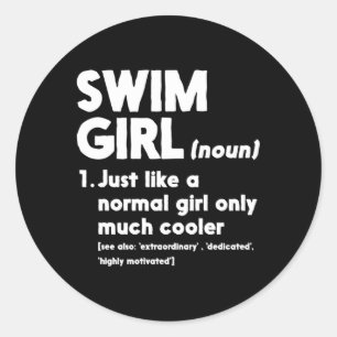 Endast simma Er Definition Swimmers Runt Klistermärke