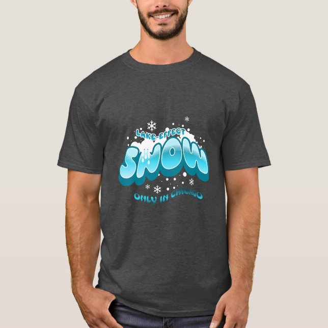 Endast Sjö Effect Snö i Chicago T Shirt (Framsida)