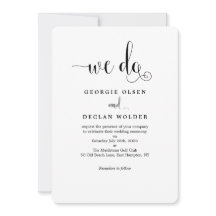 Endast skript Vi gör Calligraphy Wedding-inbjudan