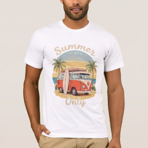 Endast sommarvibes - Retro Van Beach Scene T Shirt