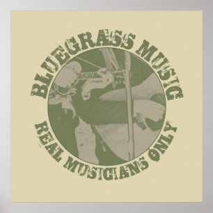 Endast spelare av Grönt för blågräs-musik-rikt Poster