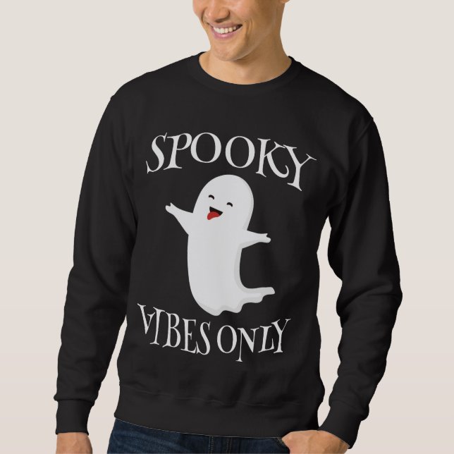 Endast Spooky Vibes Lång Ärmad Tröja (Framsida)