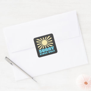 Endast sunny Vibes - fetstil Retro Sunshine Graphi Fyrkantigt Klistermärke