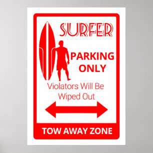 Endast Surfer Parking Poster