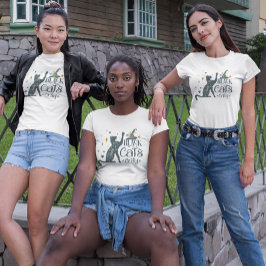 Endast svarta katter Halloween-design, katt och ha T Shirt