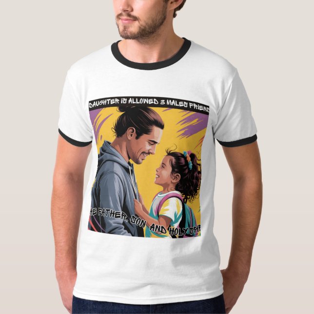 Endast tillåtna 3 hanar - begäran om Fars dag T Shirt (Framsida)