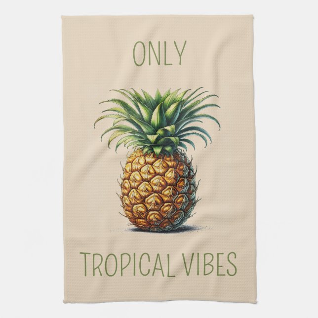 "Endast tropiska vibes" Pineapple Tea Towel Kökshandduk (Vertikal)