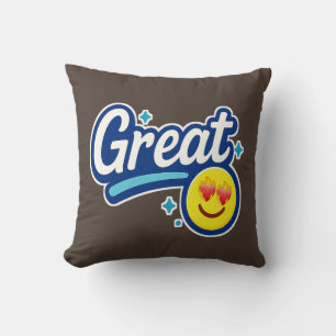 Endast Underbara Vibes - Kärlek Ögon Emoji Kudde