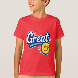 Endast Underbara Vibes - Kärlek Ögon Emoji T Shirt