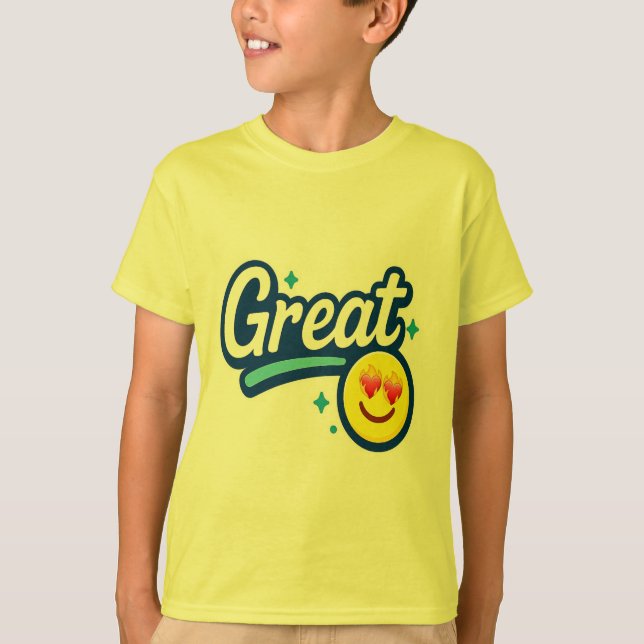 Endast Underbara Vibes - Kärlek Ögon Emoji T Shirt (Framsida)