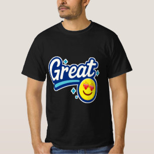 Endast Underbara Vibes - Kärlek Ögon Emoji T-Shirt