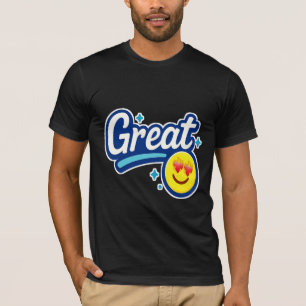 Endast Underbara Vibes - Kärlek Ögon Emoji T-Shirt