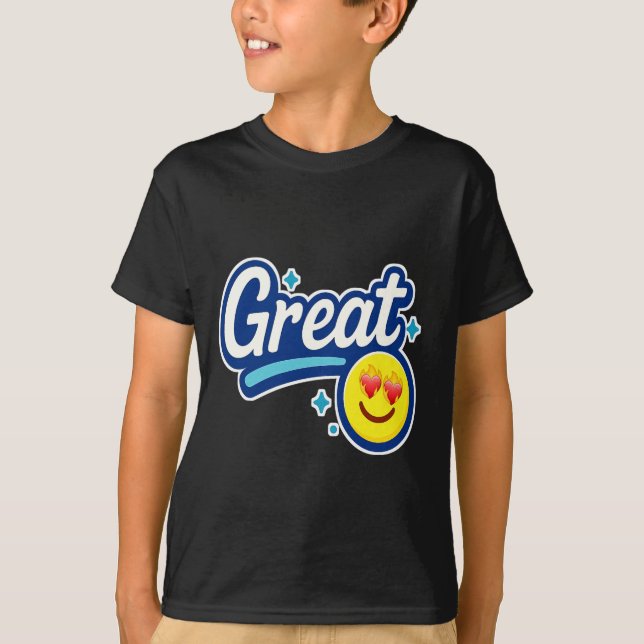 Endast Underbara Vibes - Kärlek Ögon Emoji T Shirt (Framsida)