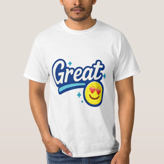 Endast Underbara Vibes - Kärlek Ögon Emoji T-Shirt (Framsida)