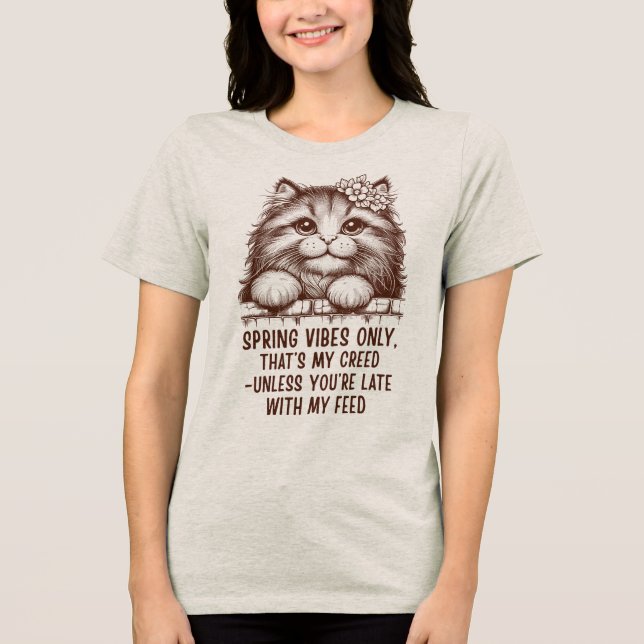 Endast vårstämning - Rolig kattälskare T Shirt (Framsida)