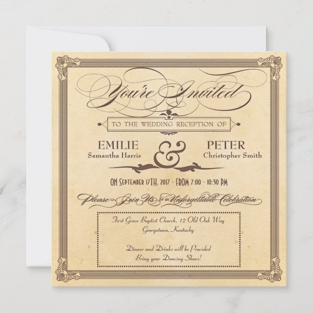 Endast vintage affisch Cream & Brown-mottagning (Framsida)