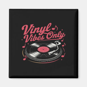 Endast vinyl Vibes - Retro Record Player Design Magnet