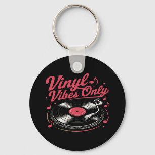 Endast vinyl Vibes - Retro Record Player Design Nyckelring