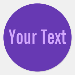 ENDAST violet för FÄRG + din text Runt Klistermärke