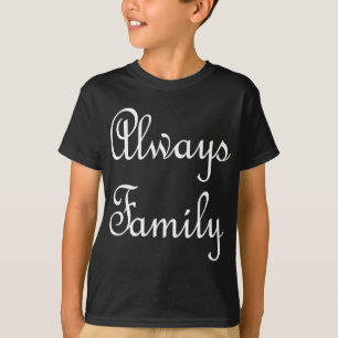 Endast vit text i familjen t shirt
